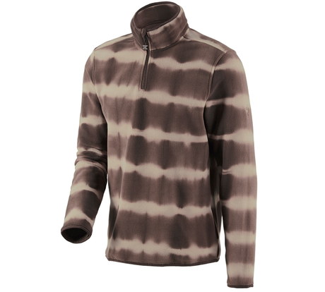 Primary image Fleece troyer tie-dye e.s.motion ten chestnut/pecanbrown