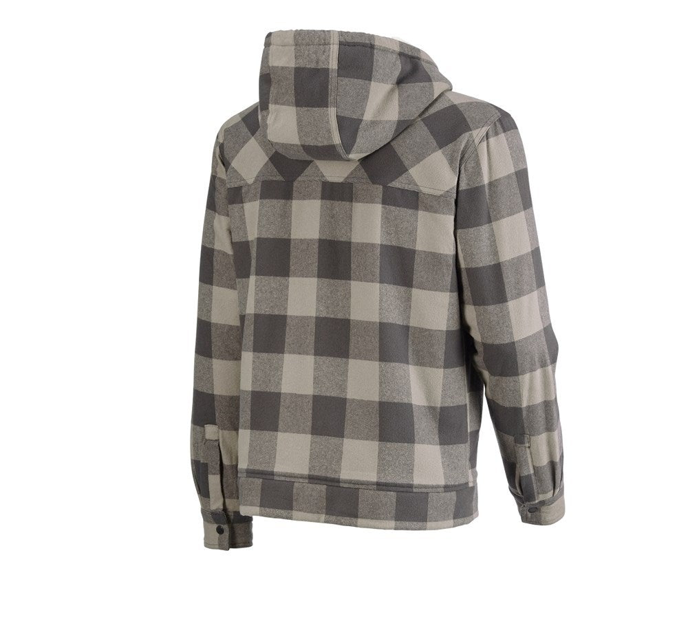 Secondary image Check-hooded jacket e.s.iconic dolphingrey/carbongrey