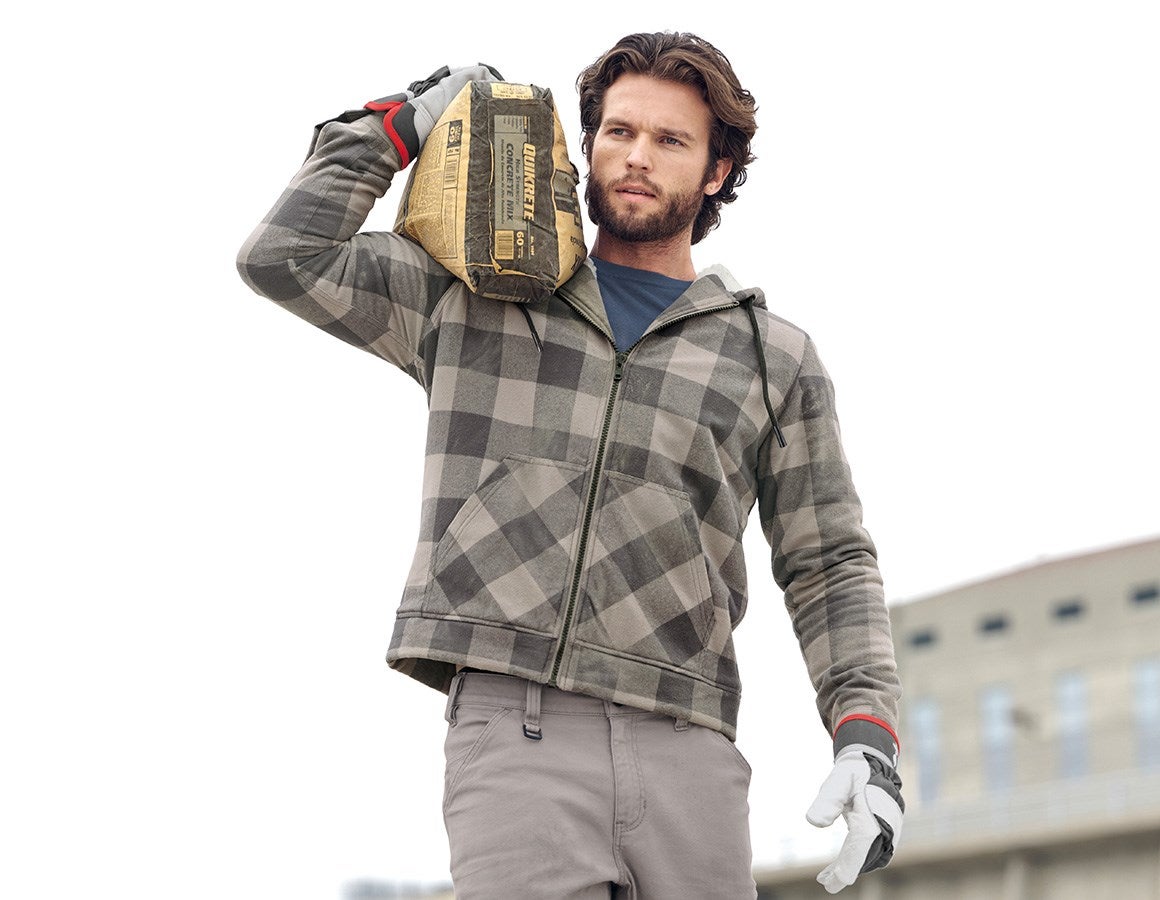 Additional image 6 Check-hooded jacket e.s.iconic dolphingrey/carbongrey