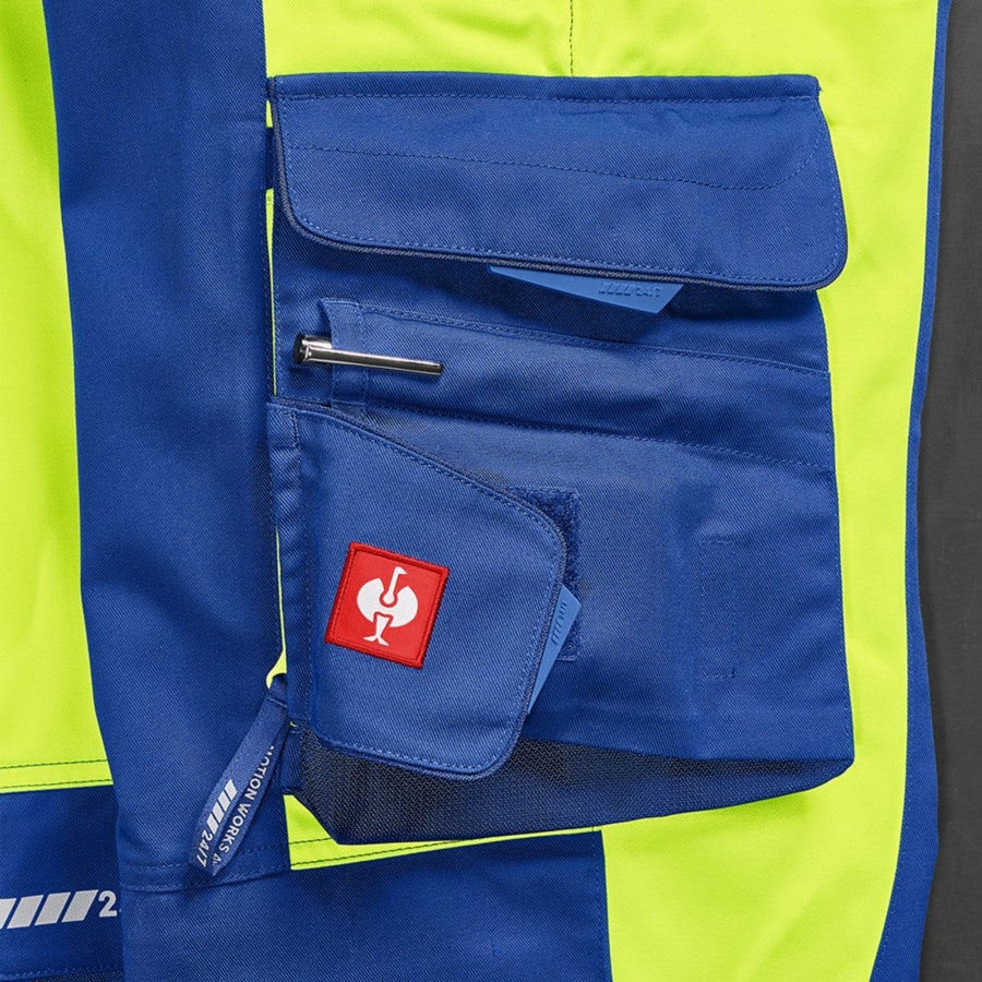 Detailed image High-vis trousers e.s.motion 24/7 royal/high-vis yellow