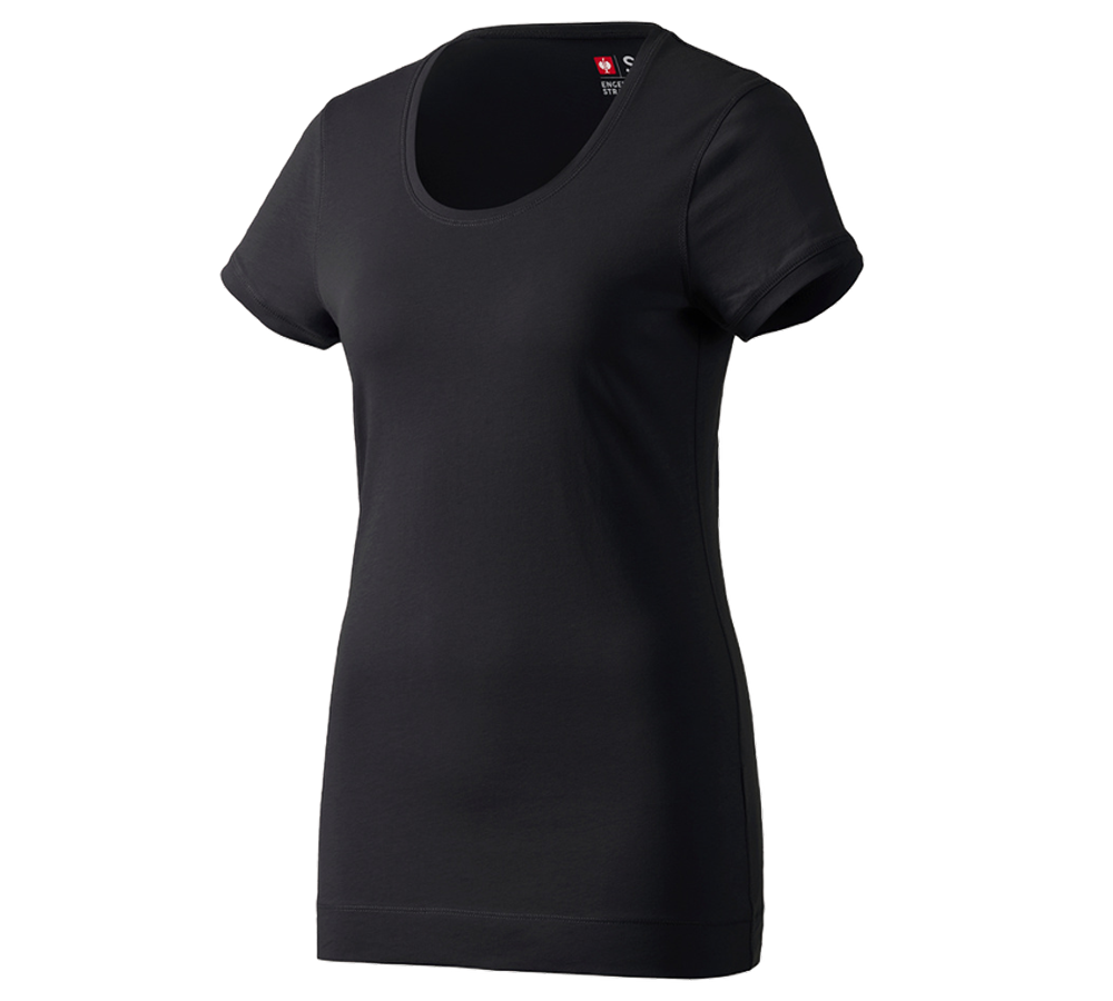 Primary image e.s. Long shirt cotton, ladies' black