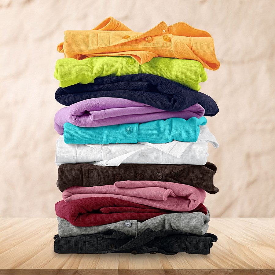 Detailed image e.s. Polo shirt cotton Mandarin, ladies' chestnut