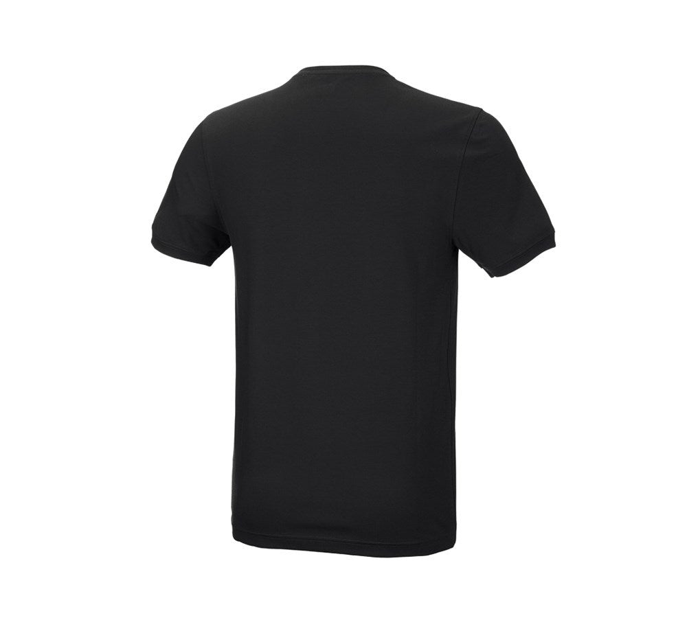 Secondary image e.s. T-shirt cotton stretch, slim fit black
