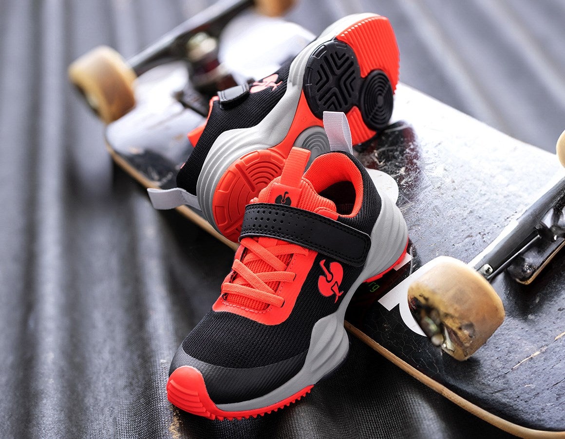 Main action image Allround shoes e.s. Porto low, children's black/high-vis red