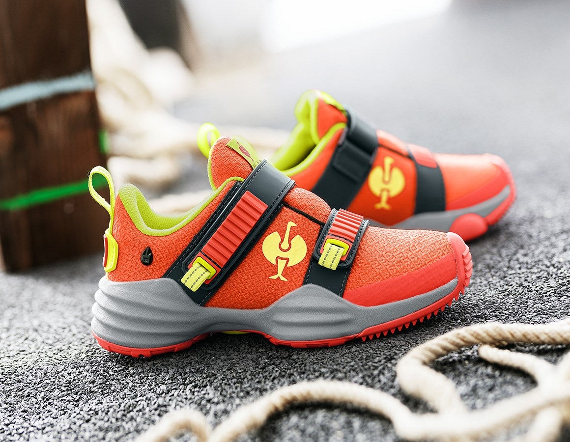 Main action image Allround shoes e.s. Waza, children's solarred/high-vis yellow