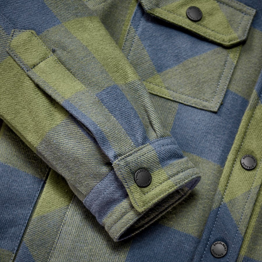 Detailed image Allseason check shirt e.s.iconic, children's mountaingreen/oxidblue