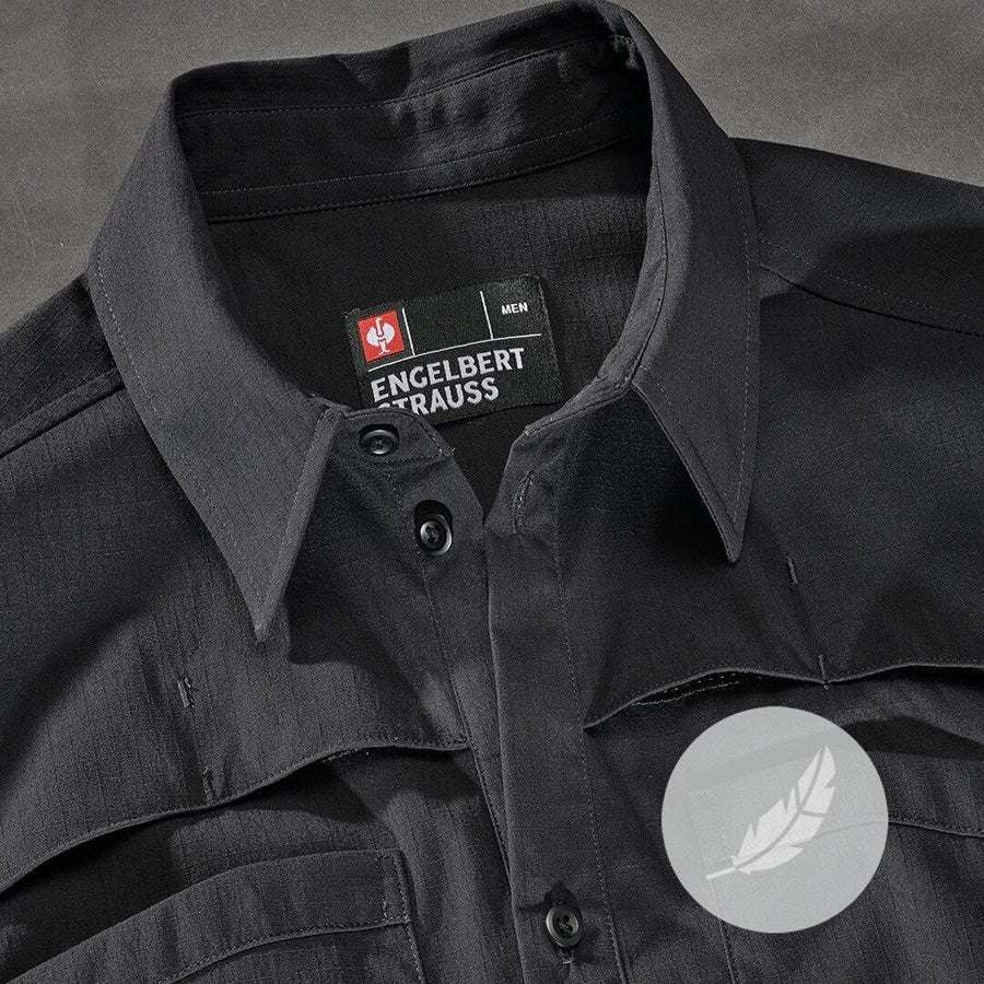 Detailed image Work shirt e.s.t:aktik, short sleeved black