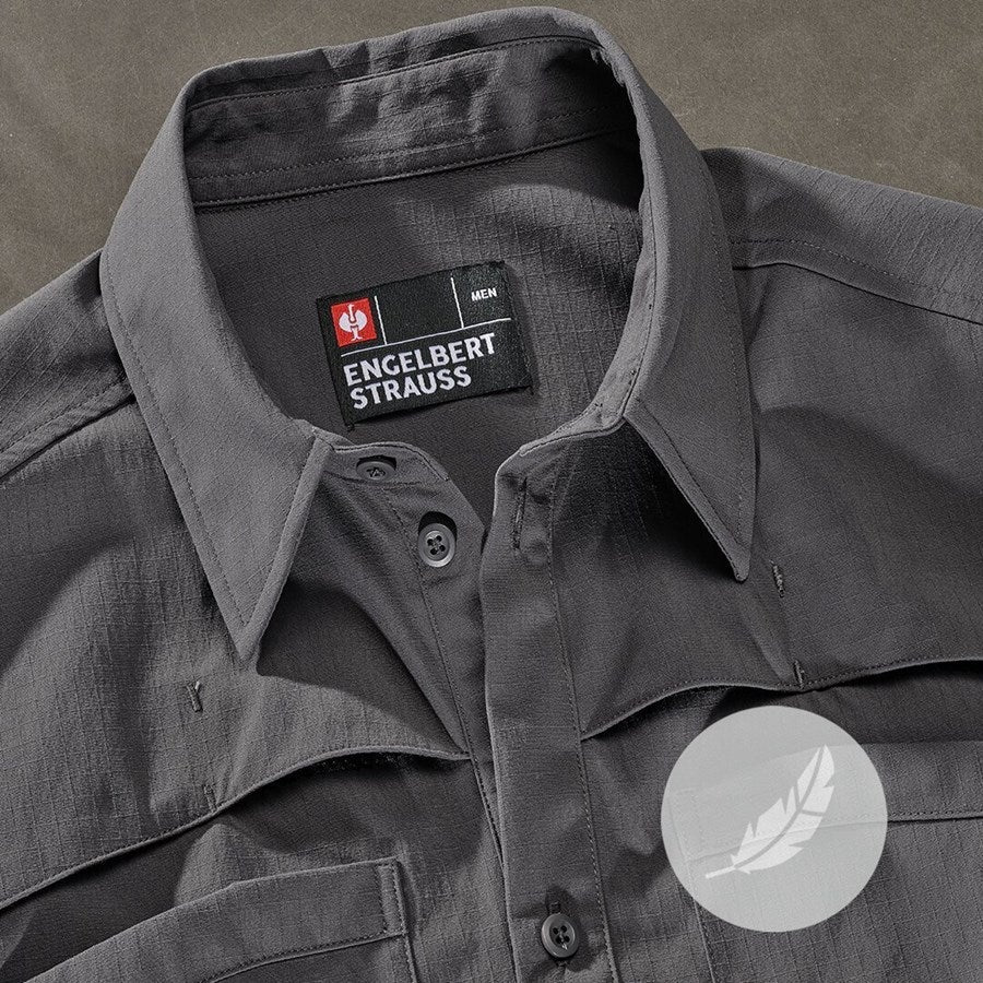 Detailed image Work shirt e.s.t:aktik, short sleeved carbongrey