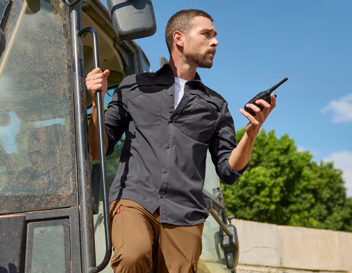 Additional image 1 Work shirt e.s.t:aktik, long sleeved carbongrey