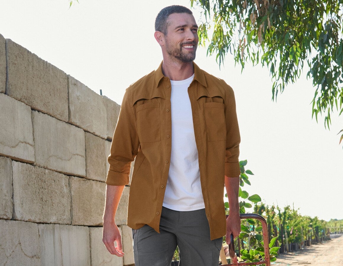 Main action image Work shirt e.s.t:aktik, long sleeved desertbrown