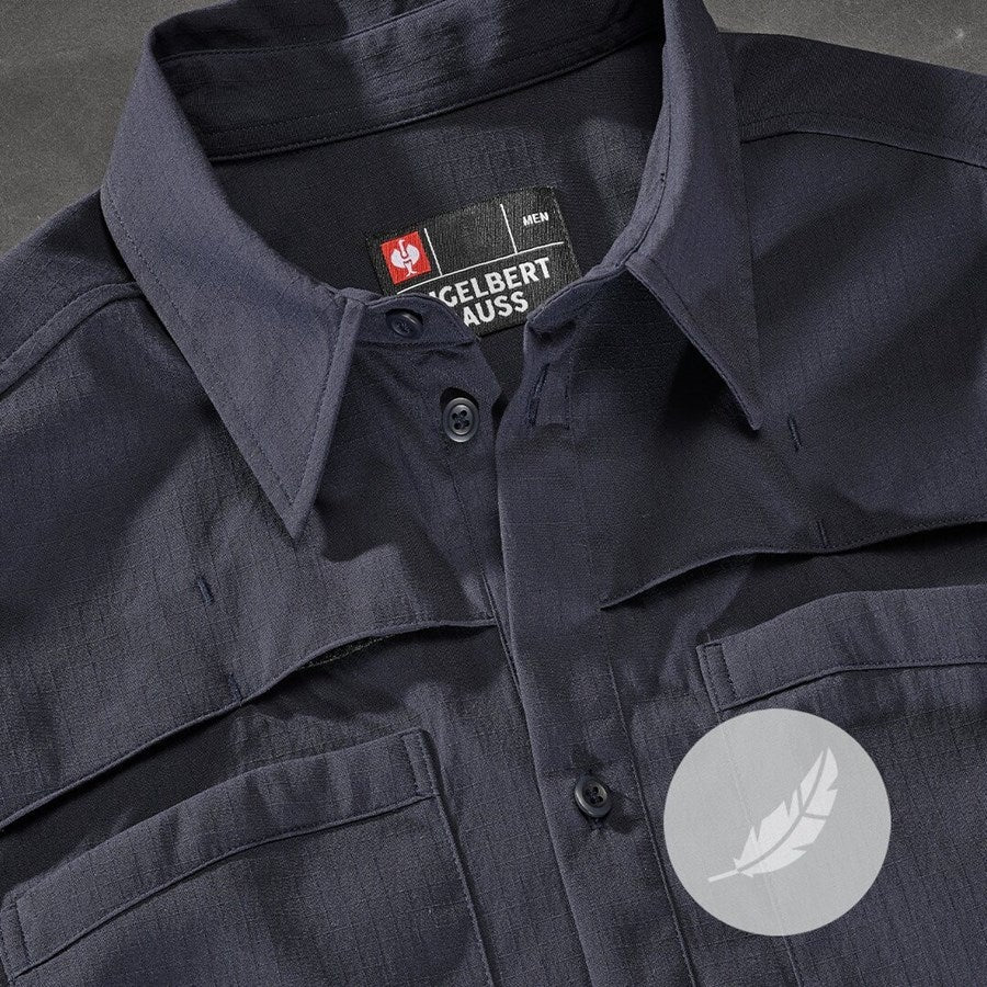 Detailed image Work shirt e.s.t:aktik, long sleeved neroblue