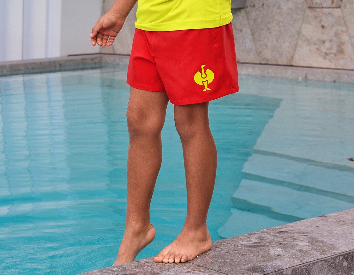 Main action image Bathing shorts e.s.trail, children's straussred/acid yellow