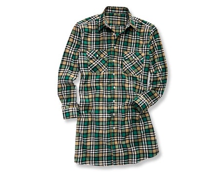 Primary image Cotton shirt Bergen, extra long green/black/plaster