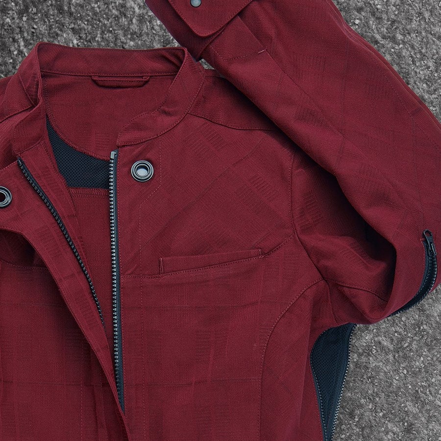 Detailed image Work jacket long sleeved e.s.fusion, ladies' ruby