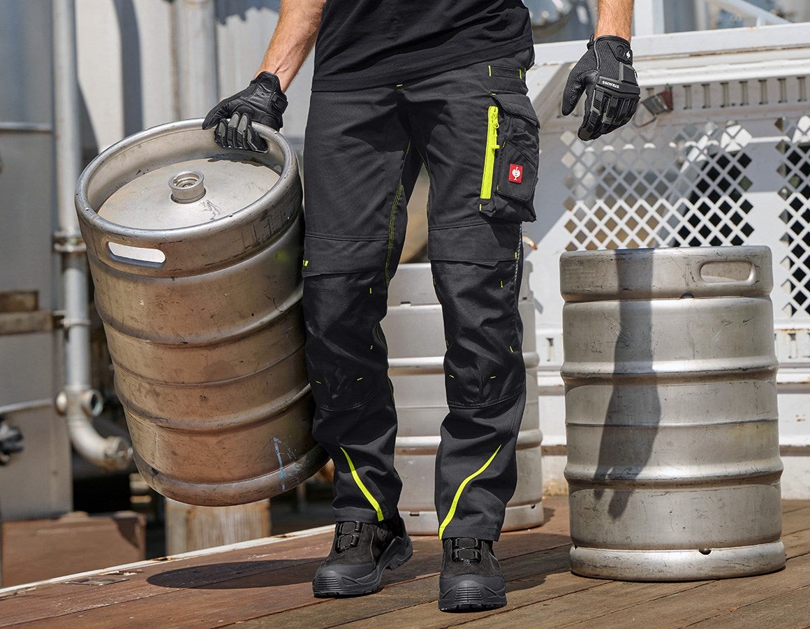 Main action image Trousers e.s.motion 2020 black/high-vis yellow/high-vis orange