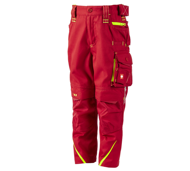 Primary image Trousers e.s.motion 2020, children's fiery red/high-vis yellow
