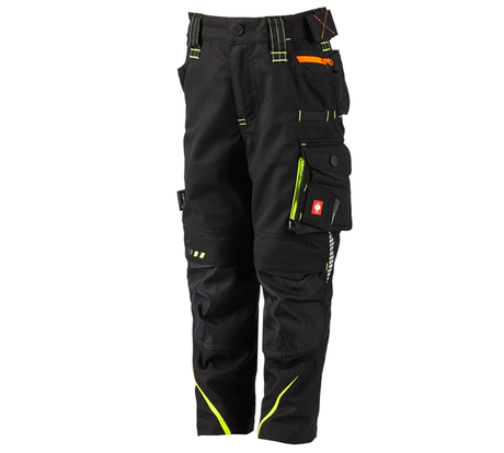 Primary image Trousers e.s.motion 2020, children's black/high-vis yellow/high-vis orange