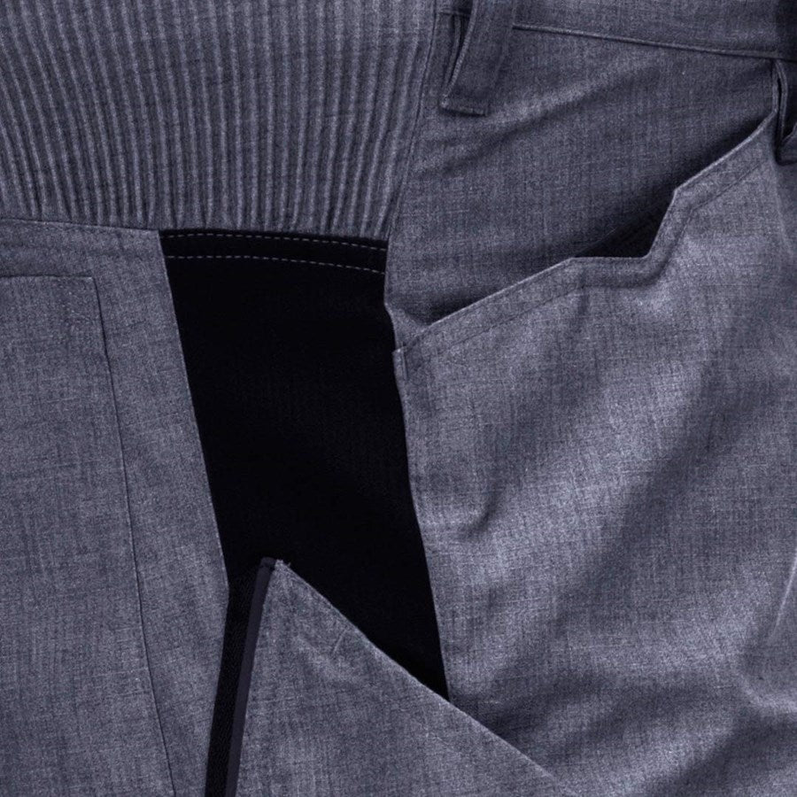 Detailed image Trousers e.s.vision, men's pacific melange/black