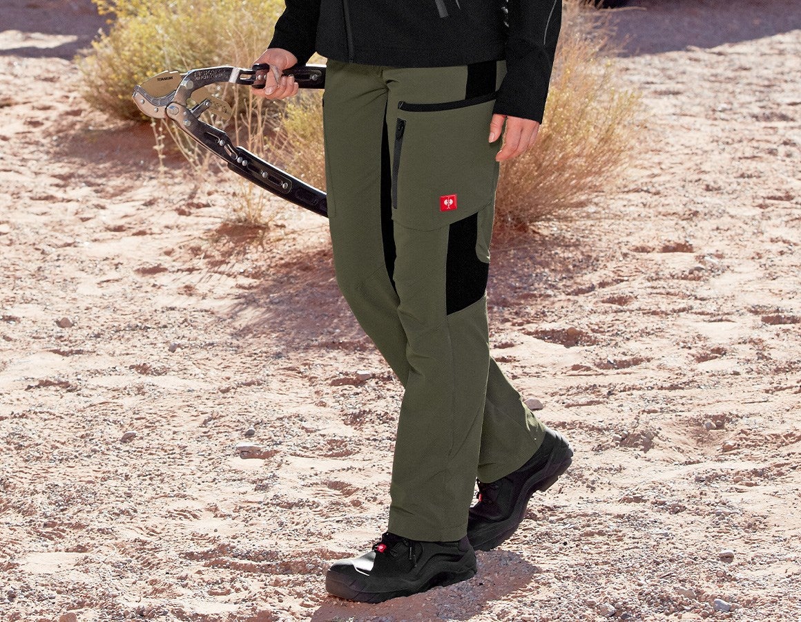 Main action image Cargo trousers e.s.vision stretch, ladies' moss/black