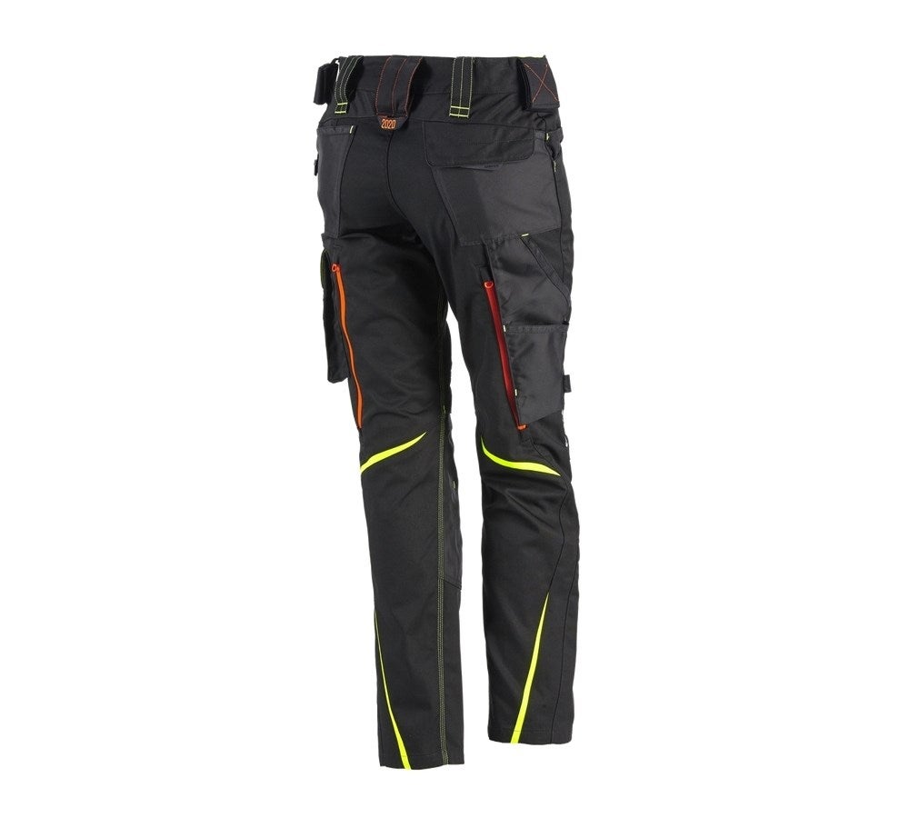 Secondary image Ladies' trousers e.s.motion 2020 black/high-vis yellow/high-vis orange