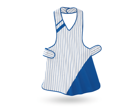 Primary image Ladies' apron Ariane white/royalblue