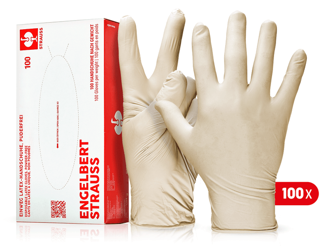 Primary image Disposable latex gloves, powder-free nature