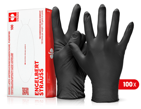 Primary image Disposable latex gloves, powder-free black