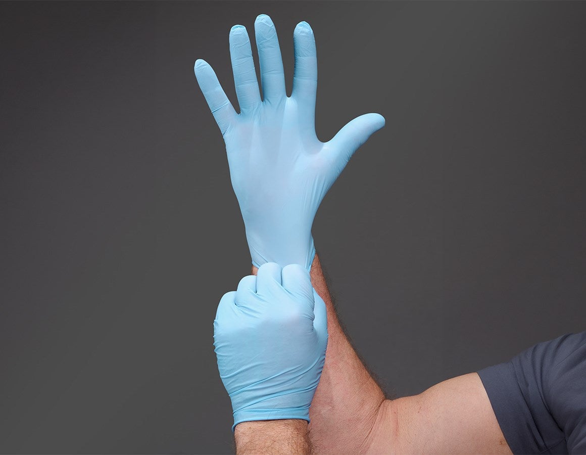 Main action image Disposable latex gloves, powder-free blue