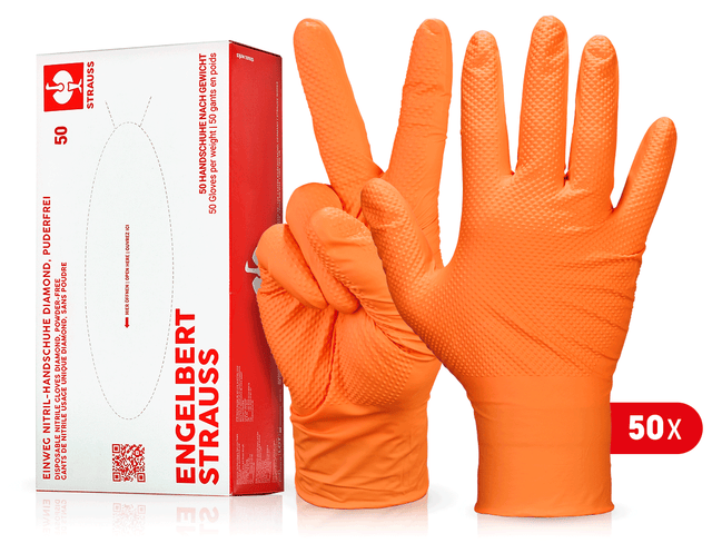 Primary image Disposable nitrile gloves Diamond, powder-free orange