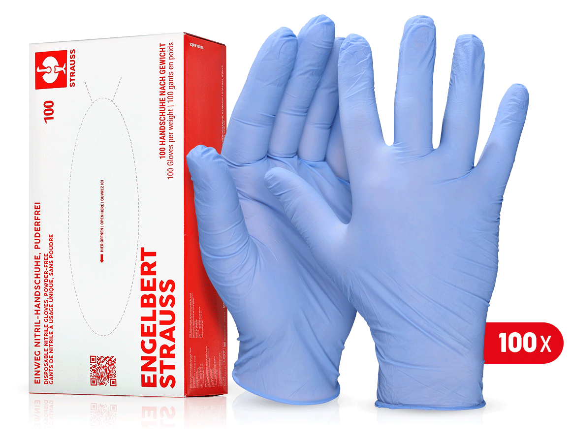 Primary image Disposable nitrile gloves, powder-free blue