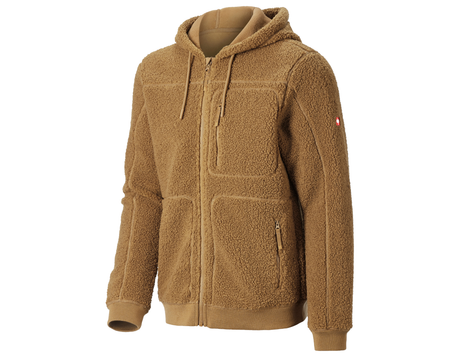 Primary image Faux fur hooded jacket e.s.e:pic almondbrown