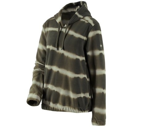 Primary image Fleece hoody tie-dye e.s.motion ten, ladies' disguisegreen/moorgreen