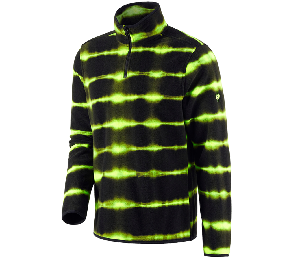 Primary image Fleece troyer tie-dye e.s.motion ten black/high-vis yellow