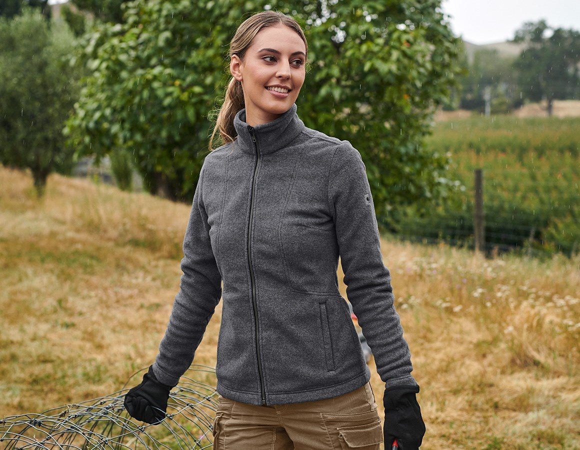 Main action image Fleece jacket e.s.vintage, ladies' black melange