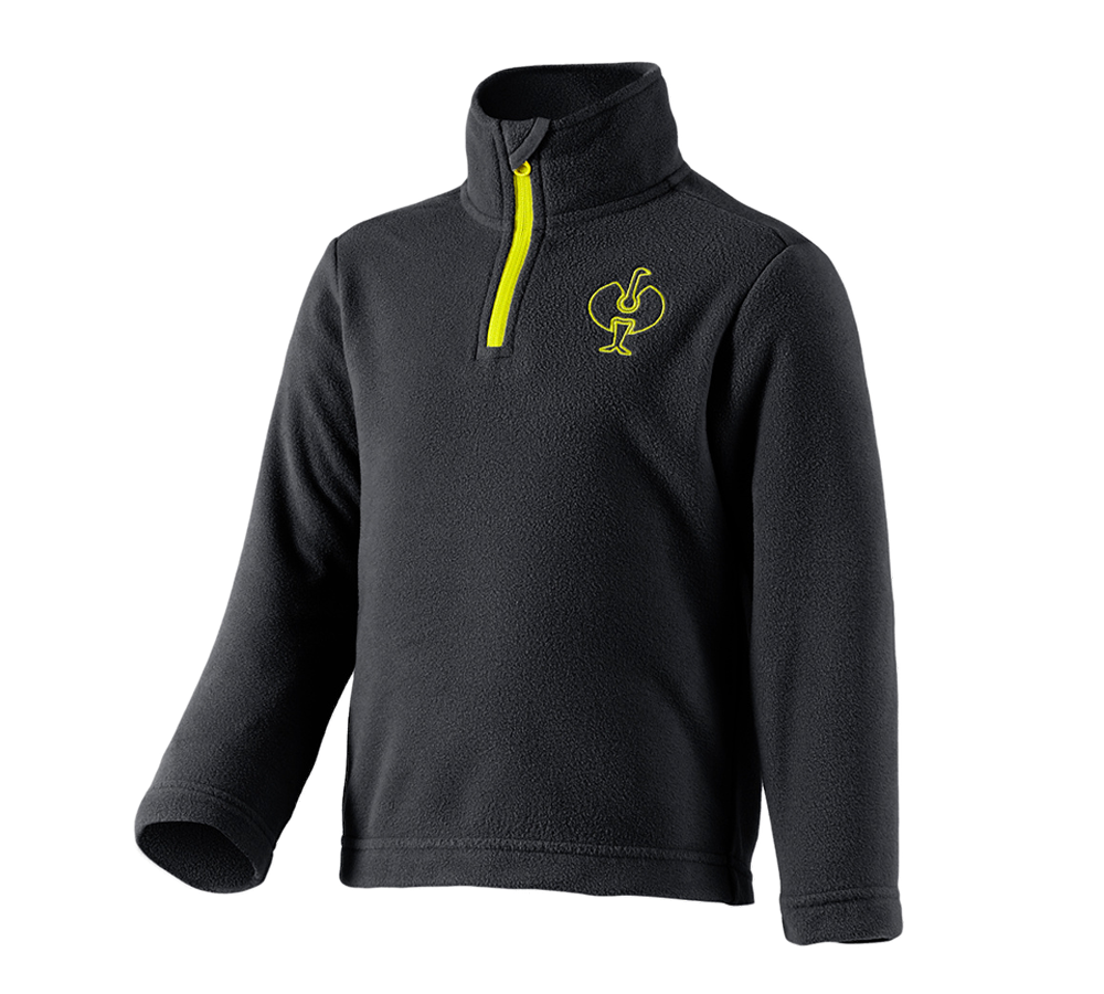 Primary image Fleece troyer e.s.trail, children's black/acid yellow