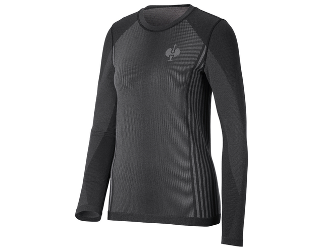 Primary image Funct.-longsleeve e.s.trail seamless-warm, ladies' black/basaltgrey