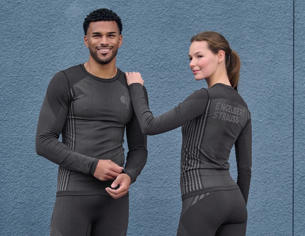 Additional image 1 Funct.-longsleeve e.s.trail seamless-warm, ladies' black/basaltgrey