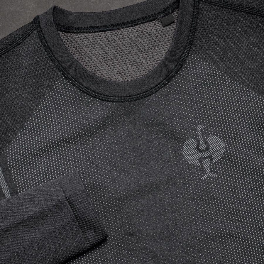 Detailed image Funct.-longsleeve e.s.trail seamless-warm, ladies' black/basaltgrey