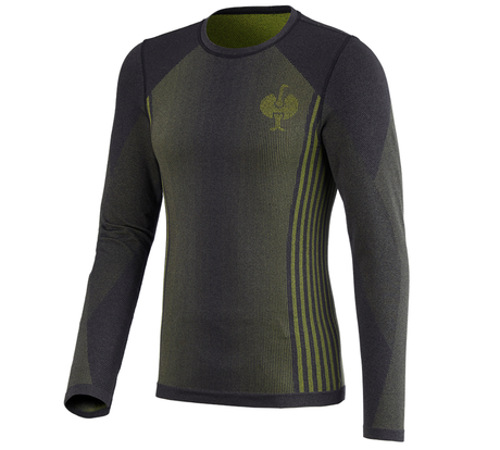Primary image Functional-longsleeve e.s.trail seamless - warm black/acid yellow