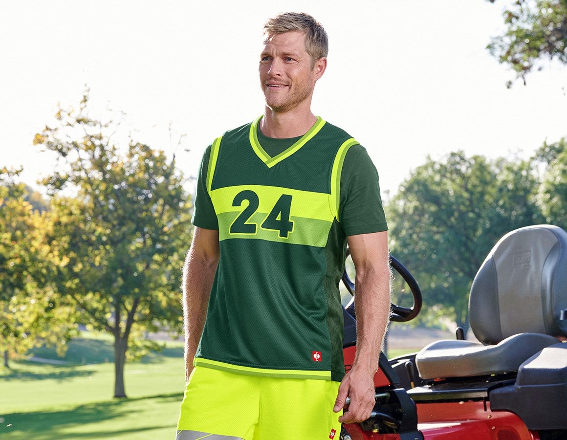 Main action image Functional tank-shirt e.s.ambition green/high-vis yellow