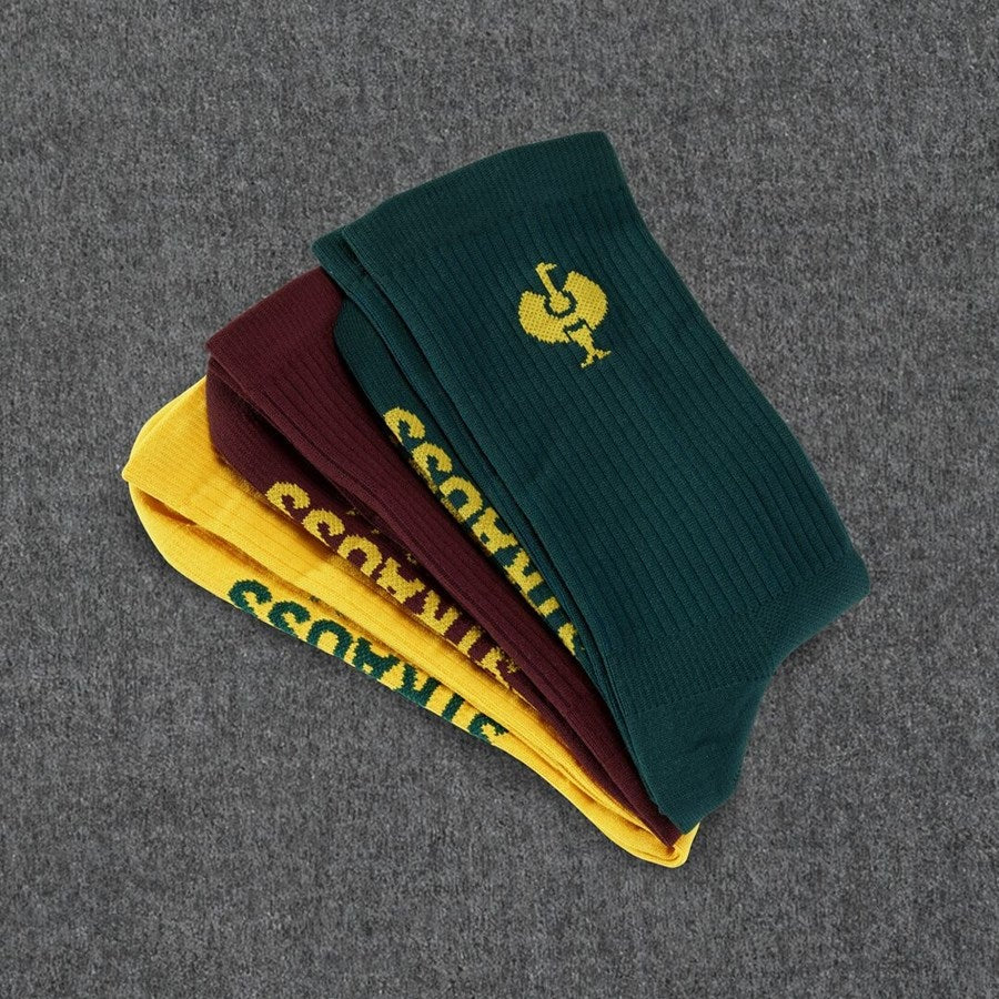 Detailed image Functional socks e.s.trail light/high, pack of 3 emeraldgreen+mahoganyred+chromeyellow