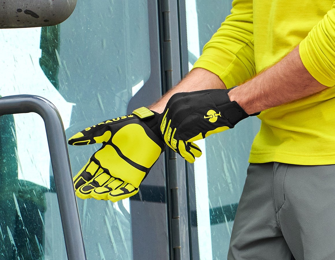 Main action image Gloves e.s.trail allseason black/acid yellow