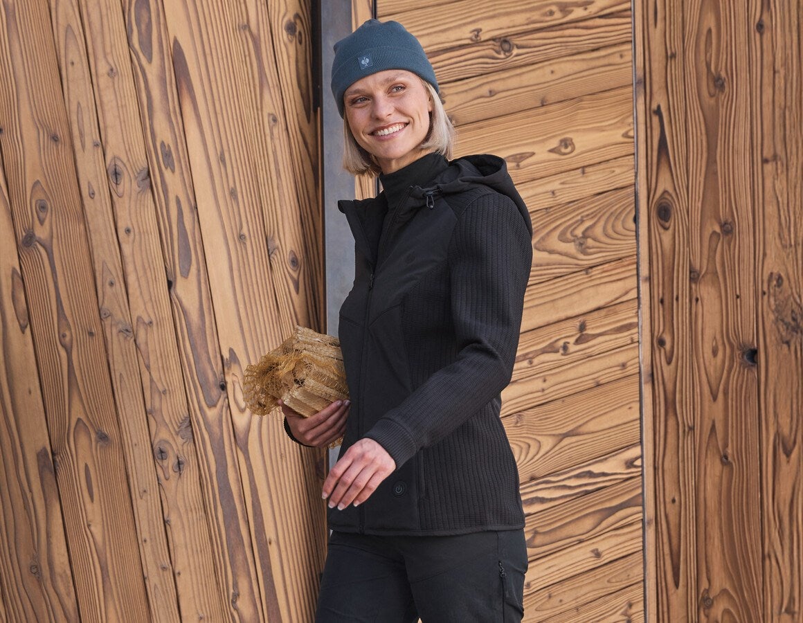 Additional image 1 Heated hybrid hooded knitted jacket e.s.trail,lad. black