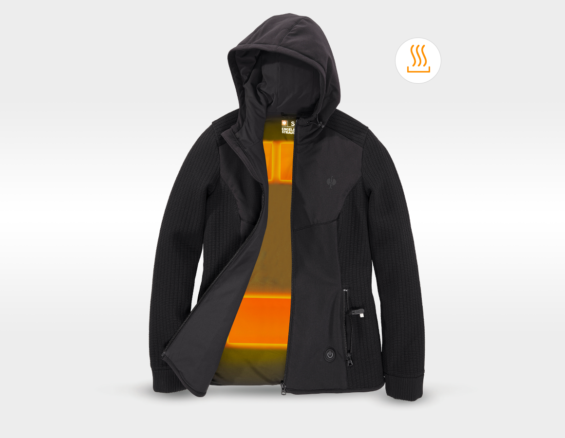 Additional image 2 Heated hybrid hooded knitted jacket e.s.trail,lad. black