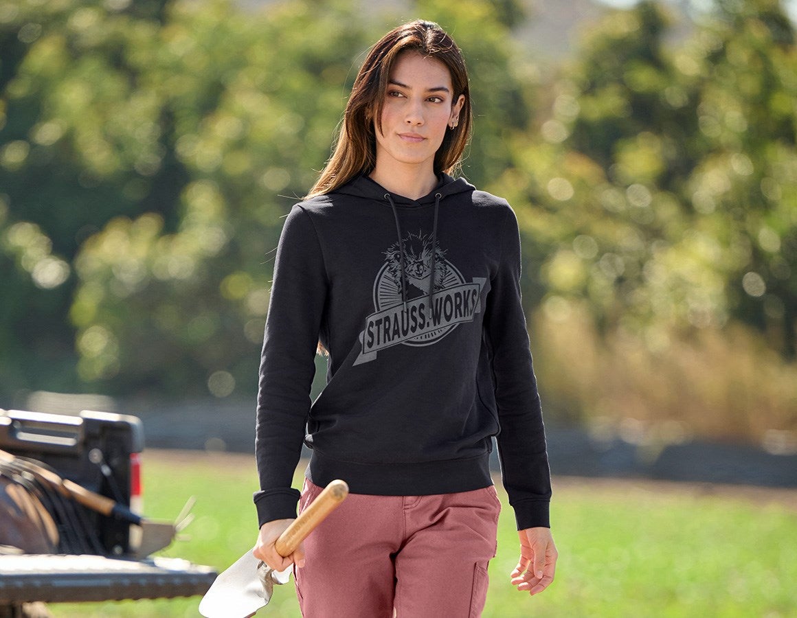 Main action image Hoody sweatshirt e.s.iconic works, ladies' black