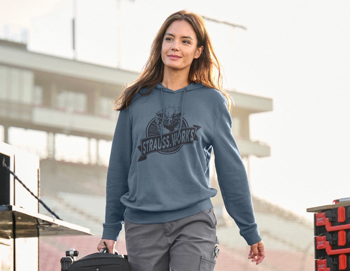 Main action image Hoody sweatshirt e.s.iconic works, ladies' oxidblue