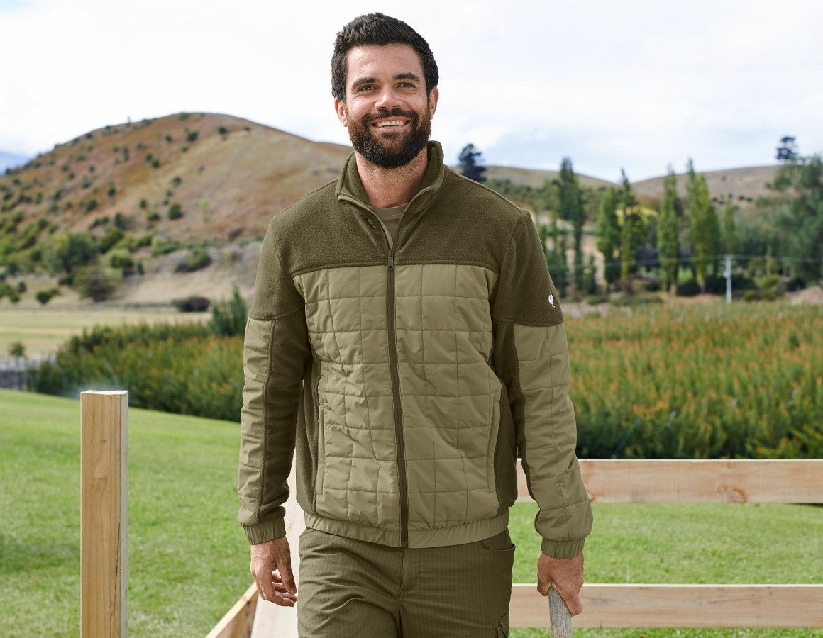 Main action image Hybrid fleece jacket e.s.concrete mudgreen/stipagreen