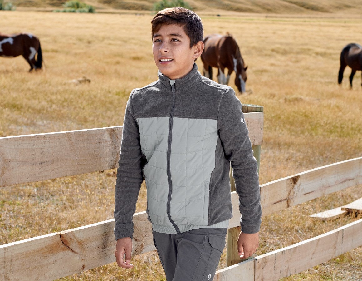 Main action image Hybrid fleece jacket e.s.concrete, children's anthracite/pearlgrey