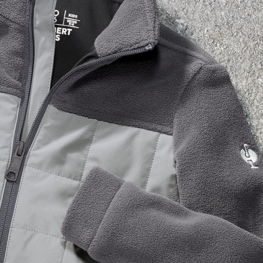 Detailed image Hybrid fleece jacket e.s.concrete, children's anthracite/pearlgrey
