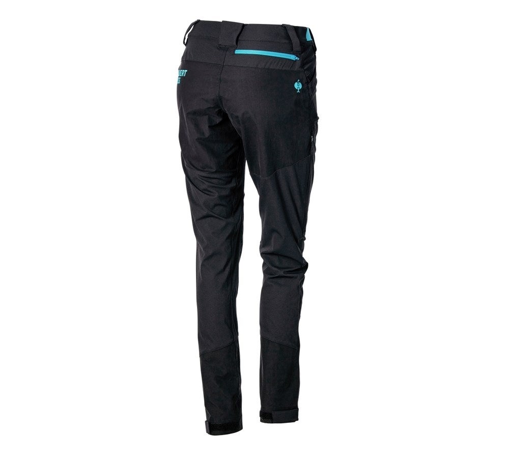 Secondary image Hybrid functional trousers e.s.trail, ladies' black/lapisturquoise